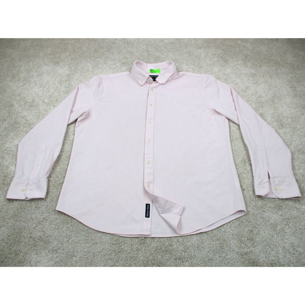 Mizzen Main Shirt Men Extra Large XL Trim Fit Pink Long Sleeve Casual Button Up*